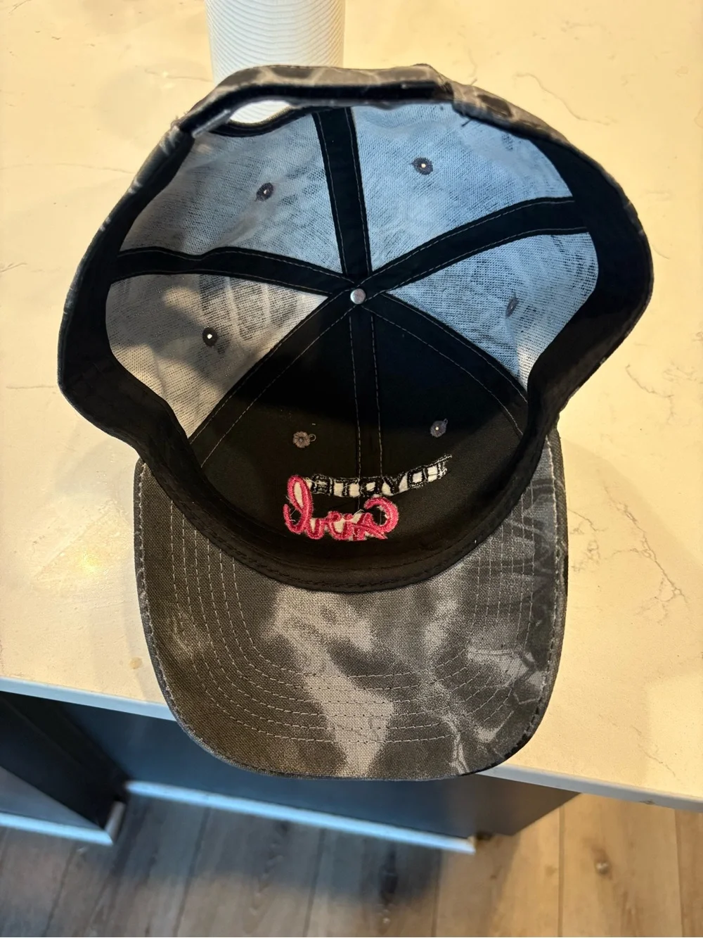 Girl Gray & Pink Embroidered Baseball Cap